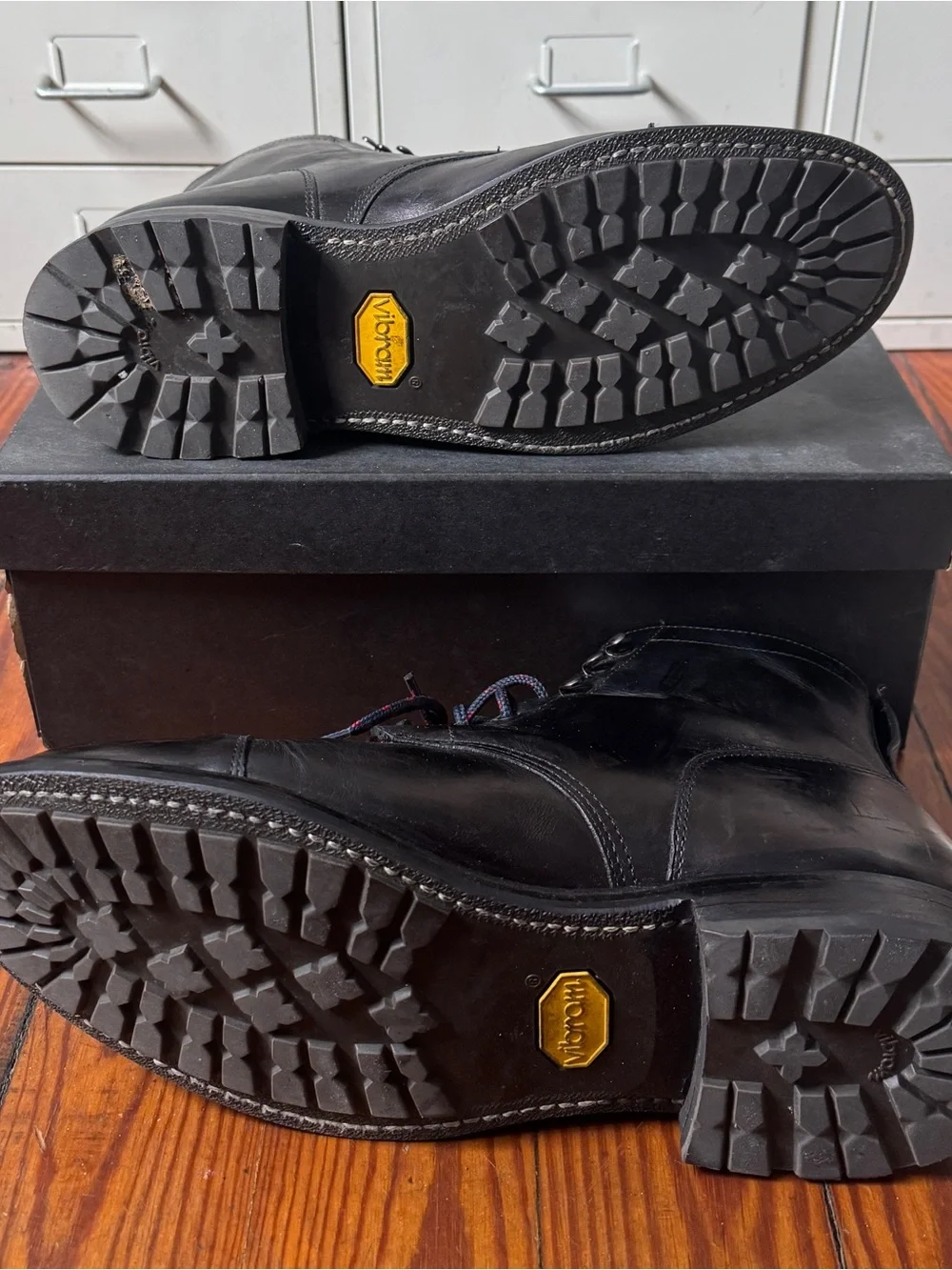 J.Crew Kenton Cap-Toe Boots 11.5M Vibram Sole Custom-Dyed Black